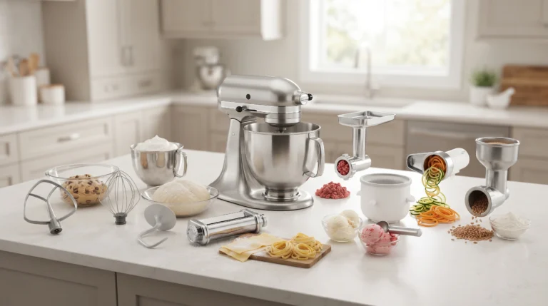 One of the most distinctive things about owning a KitchenAid stand mixer is the sheer range of KitchenAid attachments available, letting a single motor base take on tasks that would otherwise require several separate appliances. Understanding which attachments actually deliver value for your cooking style helps you avoid an expensive collection of tools you rarely use.