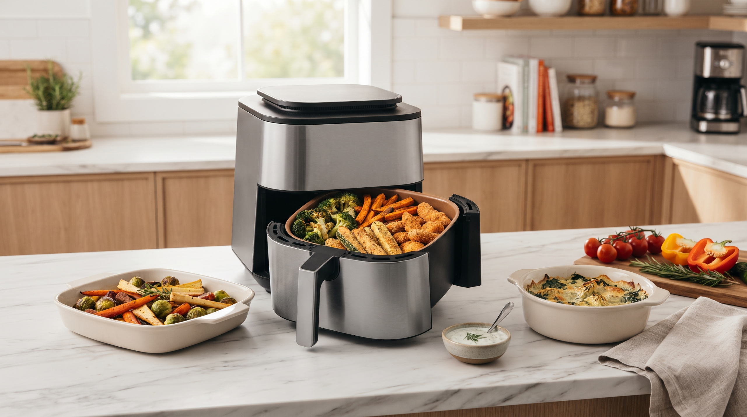 The Ninja Crispi takes a slightly different approach to crisping food than a standard air fryer, built around interchangeable ceramic dishes rather than a single fixed basket. That design choice shapes a lot of how the appliance is used, from serving straight from the dish to fitting a wider range of food shapes and sizes.